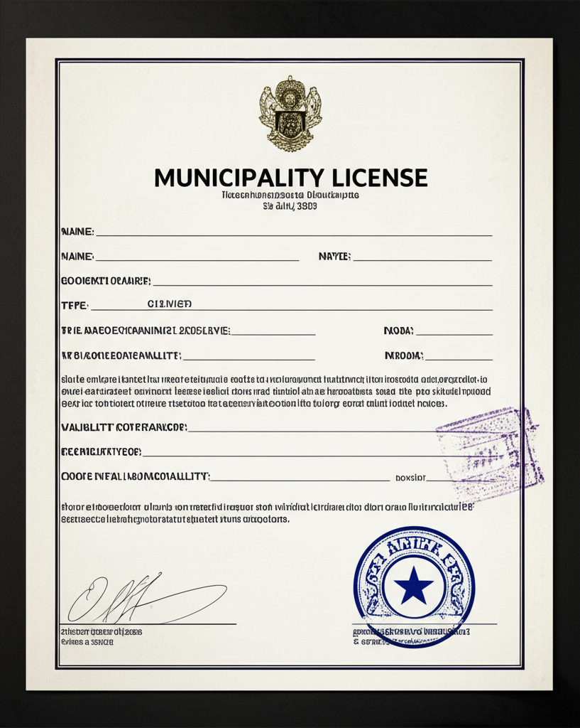 Certificate for Engineering Activities License