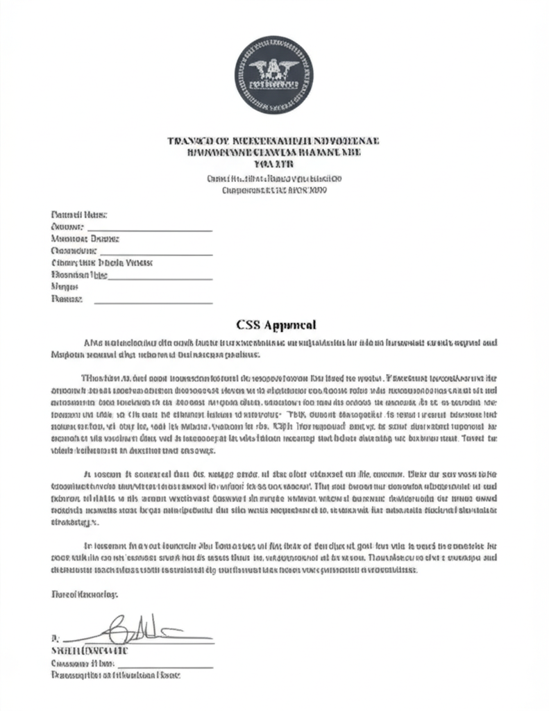 Certificate for Subcontractor Approval